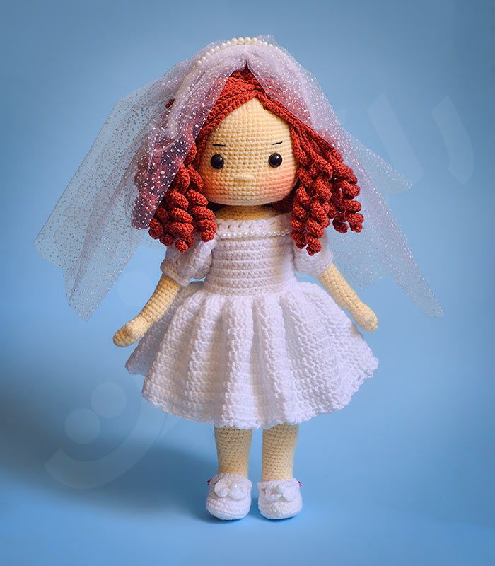 Little-bride-knitted-doll ویکتوریا عروس بافتنی زیبا